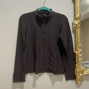 Eileen Fisher Mandarin Collar Cardigan Zip Up Sweater